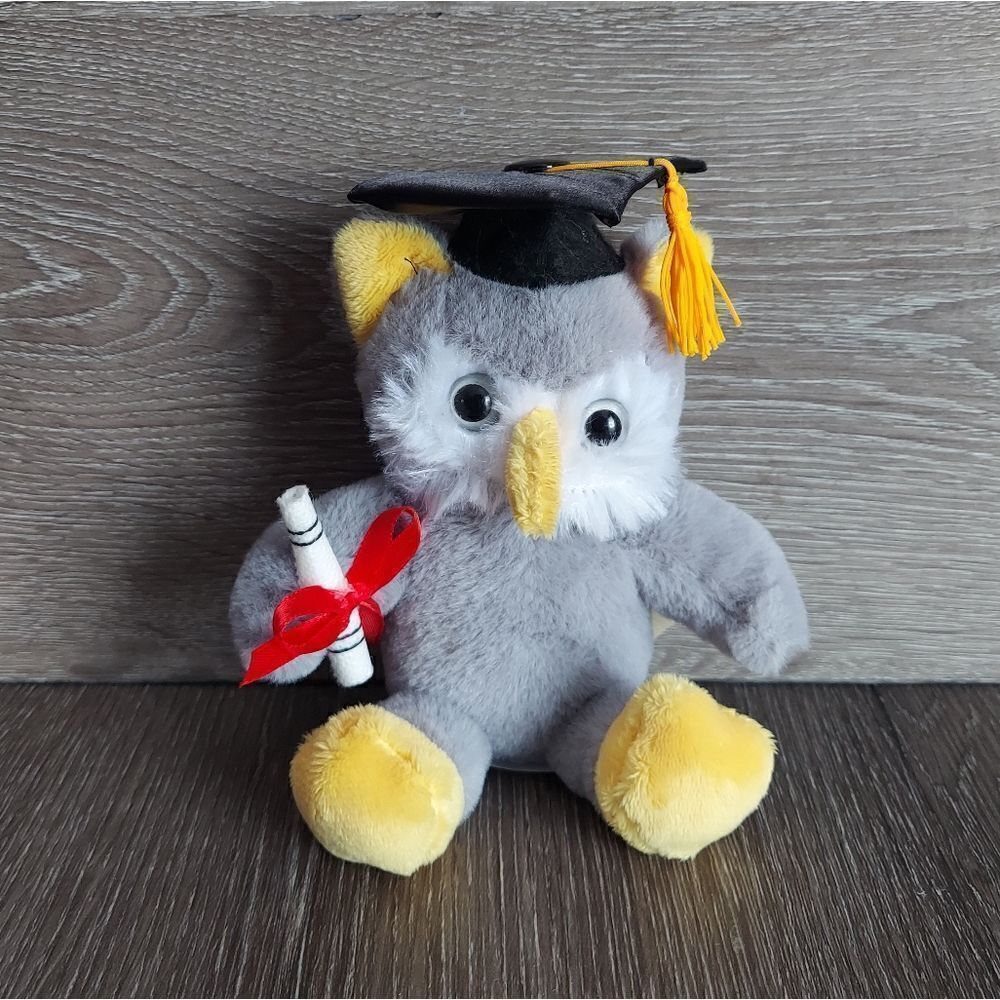 Way To Celebrate Gray Owl Graduation Plush Backpack Clip On Keychain